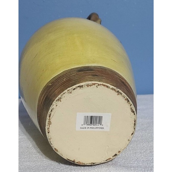 Rear Vintage Earthenware Olive Glazed Jar. Made in The Phillipines. Antique Jars - Picture 6 of 12